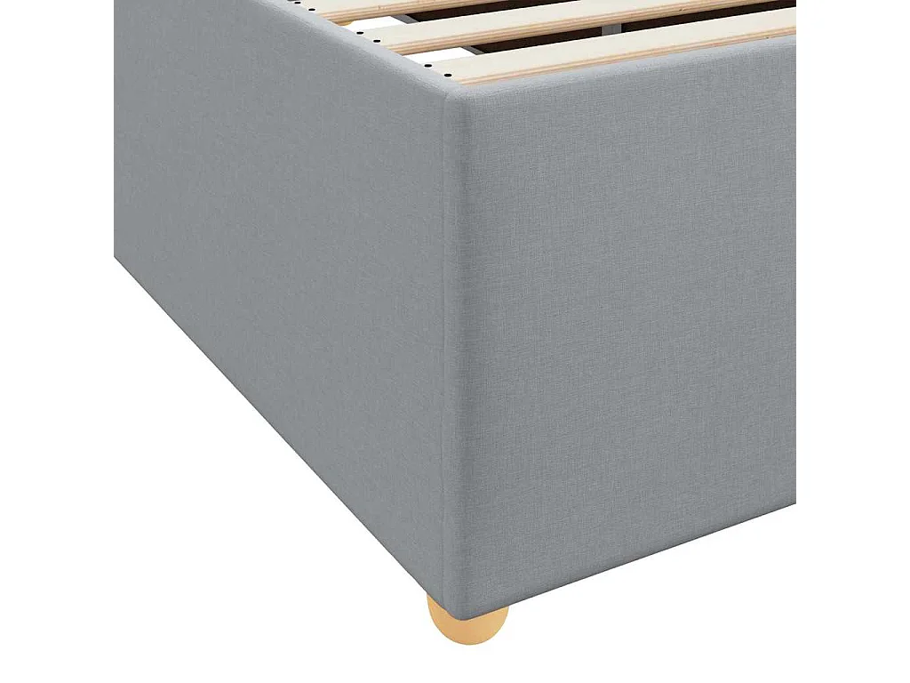 Estructura de cama con colchón Gris claro 120 x 190 cm tela