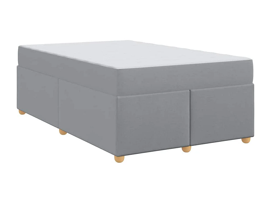 Cadre de lit avec matelas Gris clair 120 x 190 cm tissu