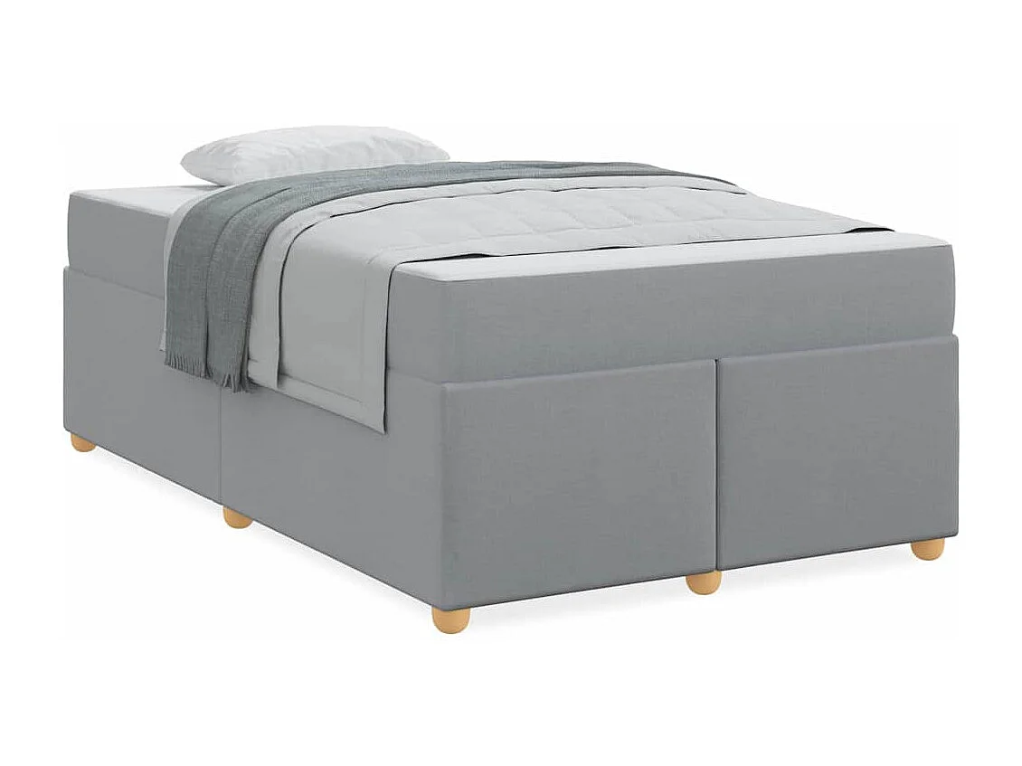 Cadre de lit avec matelas Gris clair 120 x 190 cm tissu