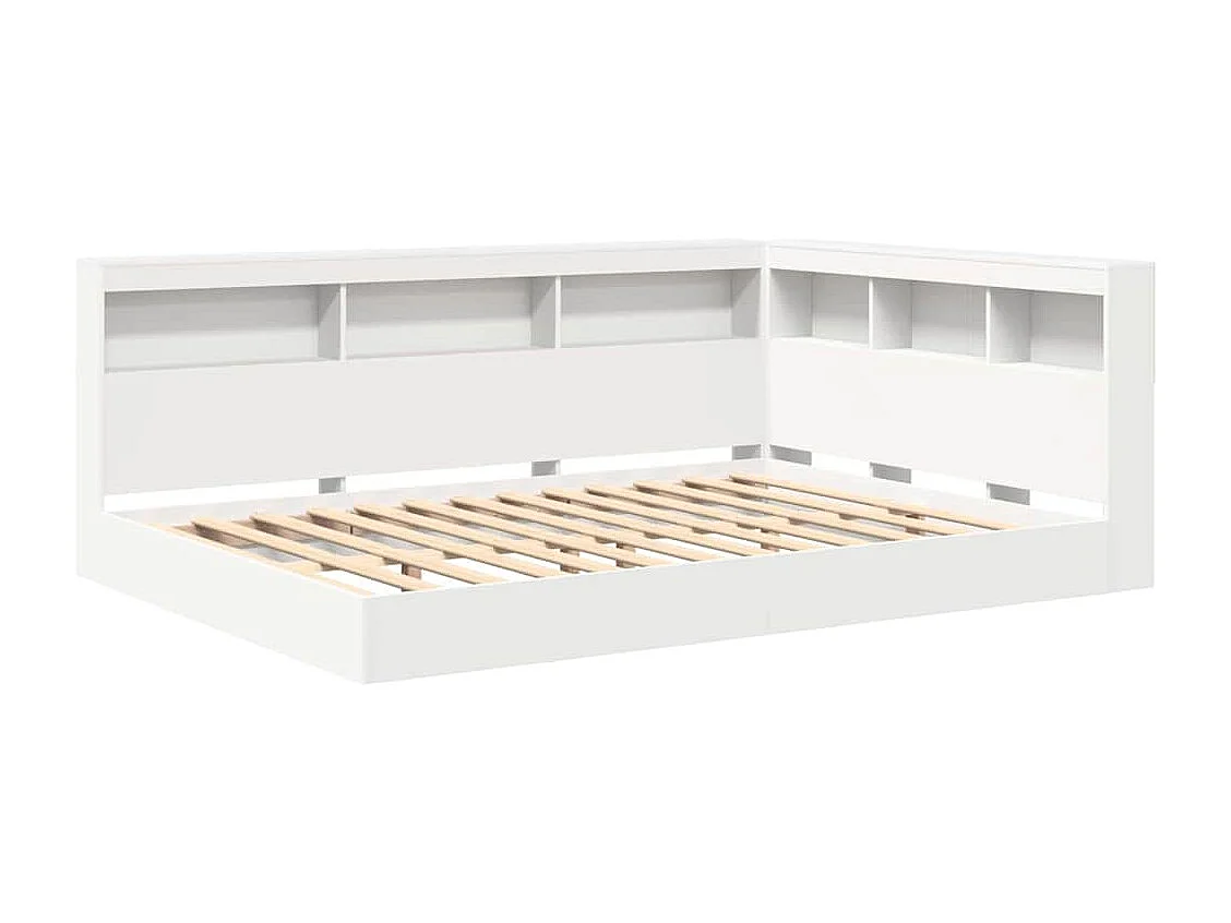 Lit Bibliothèque Blanc 140 x 200 cm Bois d'ingénierie