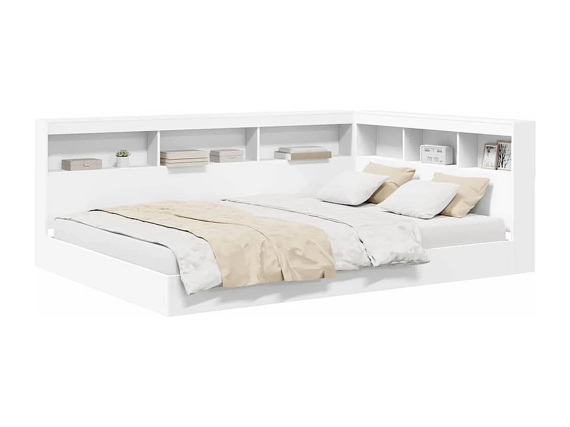 Lit Bibliothèque Blanc 140 x 200 cm Bois d'ingénierie