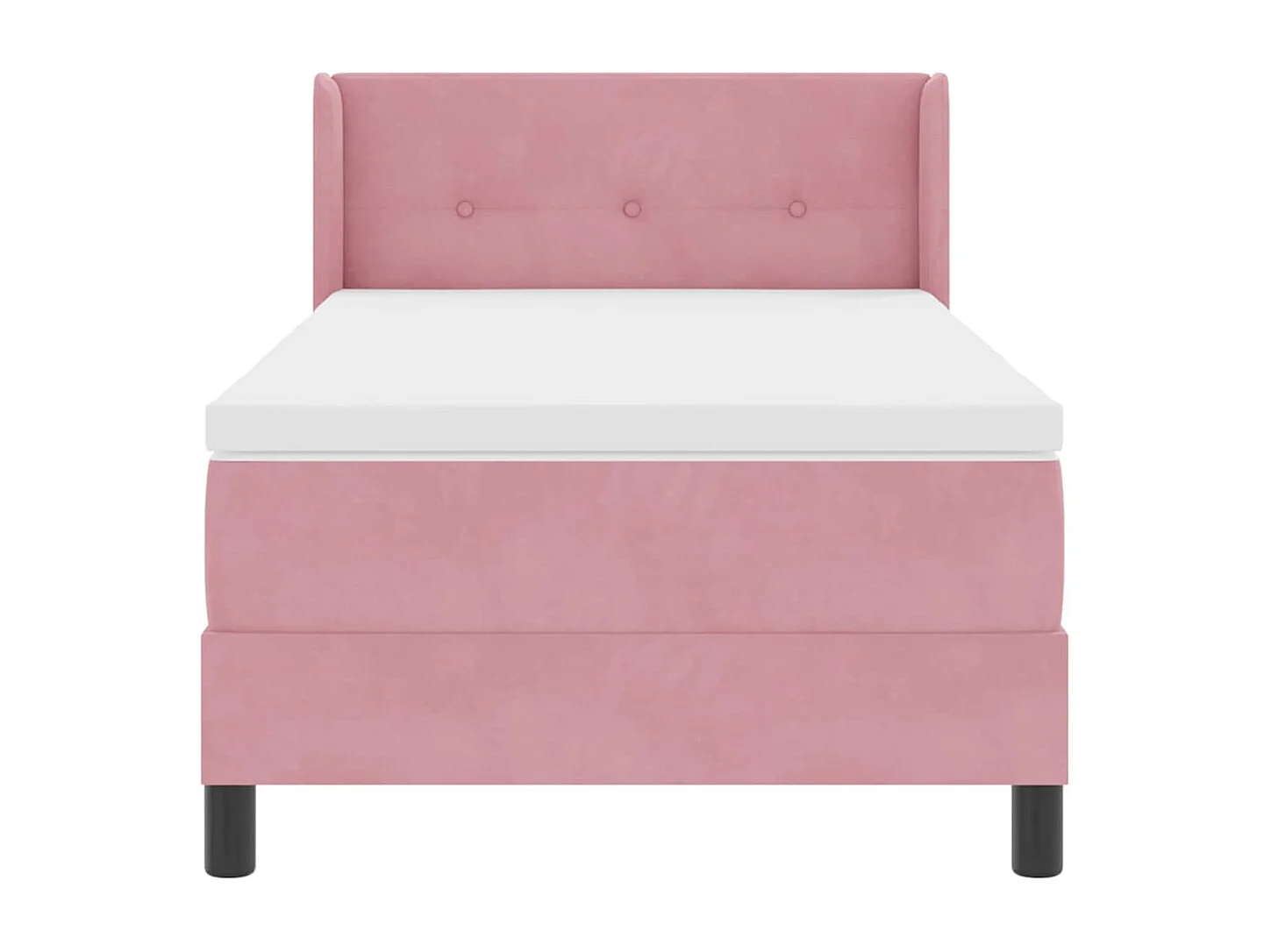 Cama con Somier y Colchón Negra 100x200 cm Terciopelo Rosa