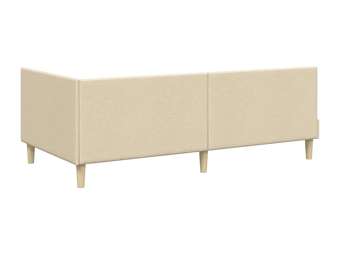 Cadre de lit d'angle Autre avec tête de lit Crème 100 x 200 cm