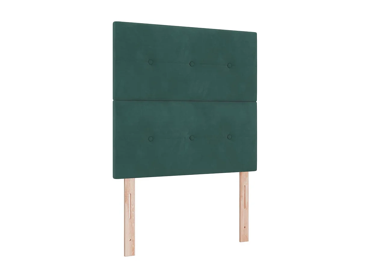 Cadre de lit avec tête de lit Vert foncé 90 x 200 cm Velours