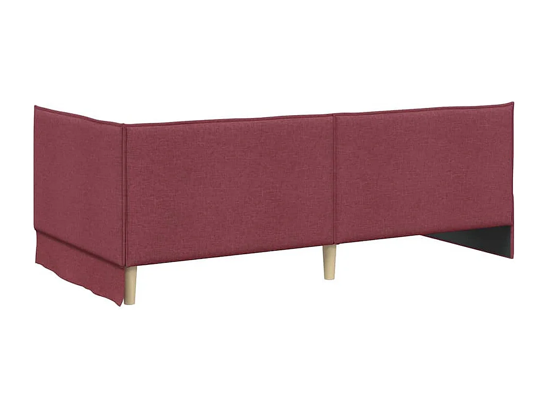 Cadre de lit d'angle Rouge bordeaux 90 x 190 cm tissu