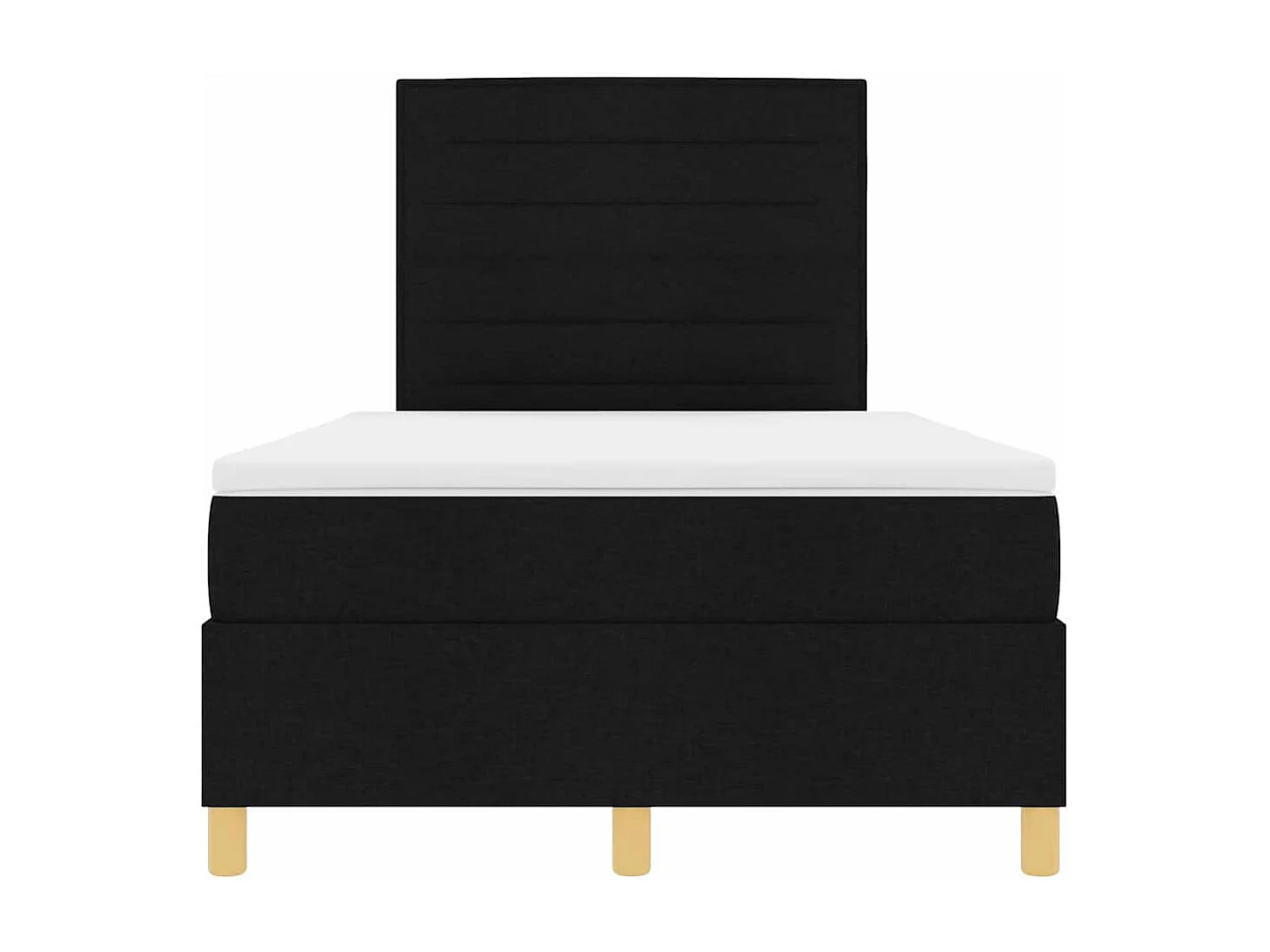 Cama tipo Box Spring con colchón Negro 120 x 200 cm tela