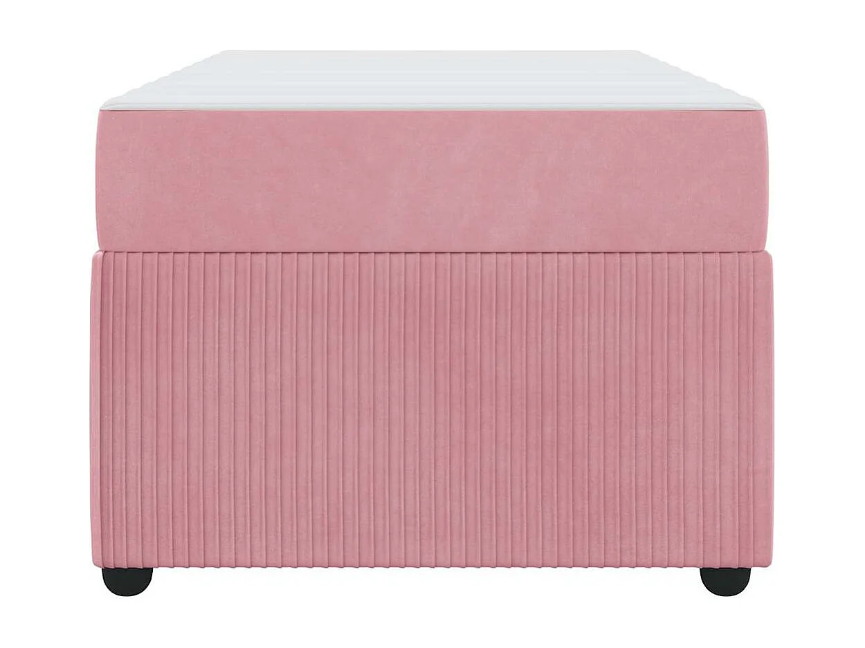 Estructura de cama con colchón Rosa 80 x 200 cm Terciopelo