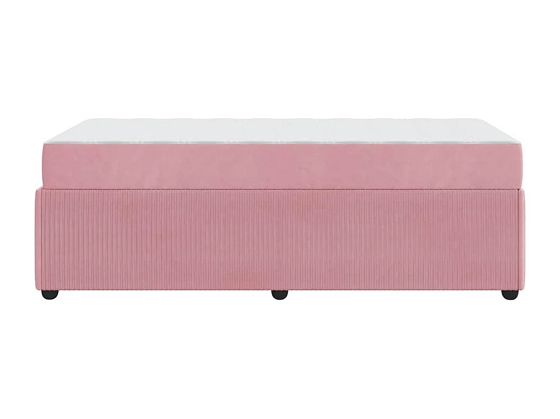 Estructura de cama con colchón Rosa 80 x 200 cm Terciopelo