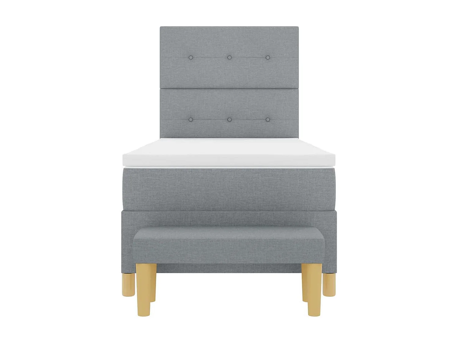 Cadre de lit avec matelas Gris clair 100 x 200 cm tissu