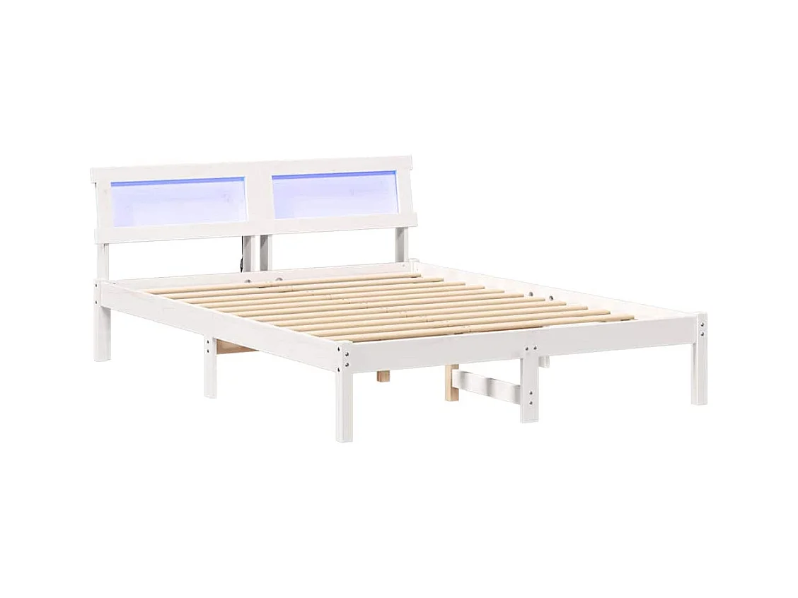 Estrutura da Cama Branco 120 x 190 cm Madeira de pinho maciça