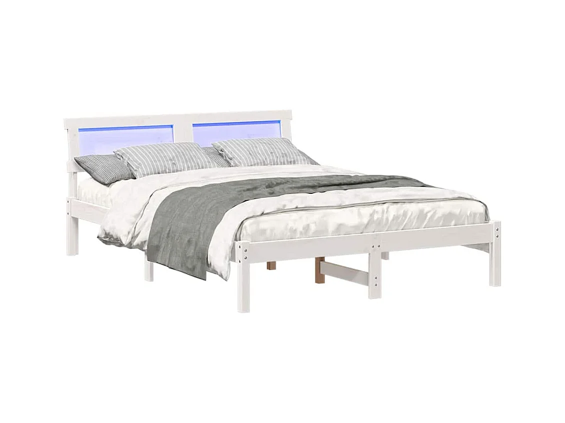 Estrutura da Cama Branco 120 x 190 cm Madeira de pinho maciça
