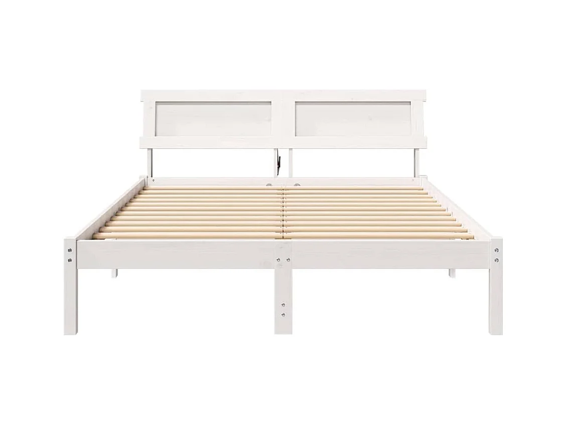 Estrutura da Cama Branco 120 x 190 cm Madeira de pinho maciça