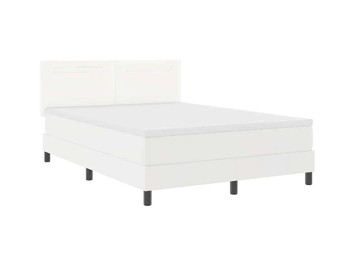 Bedframe met matras met matras Wit 140 x 190 cm Kunstleer