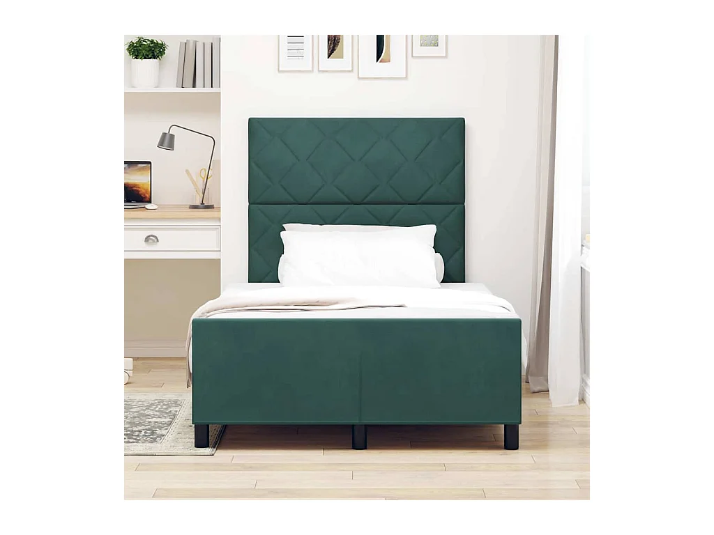 Bedframe met hoofdeinde Donkergroen 120 x 200 cm Fluweel