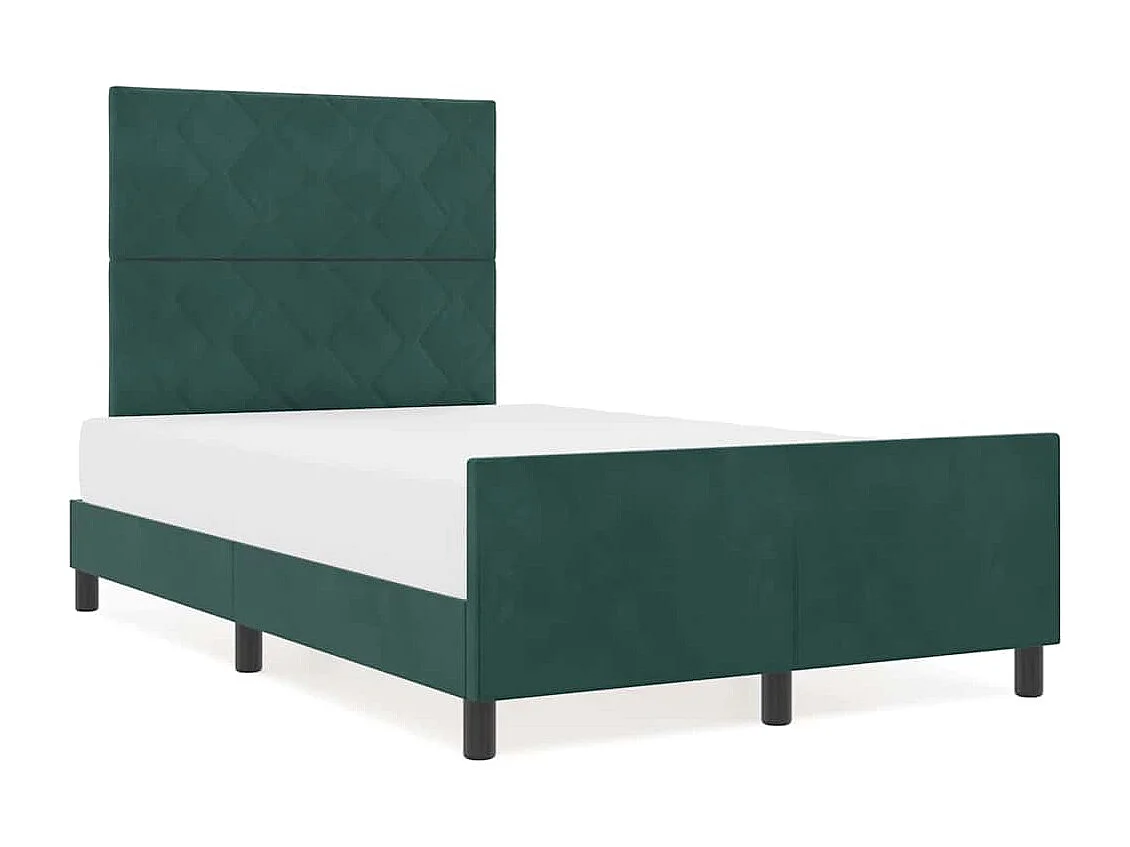 Cadre de lit avec tête de lit Vert foncé 120 x 200 cm Velours