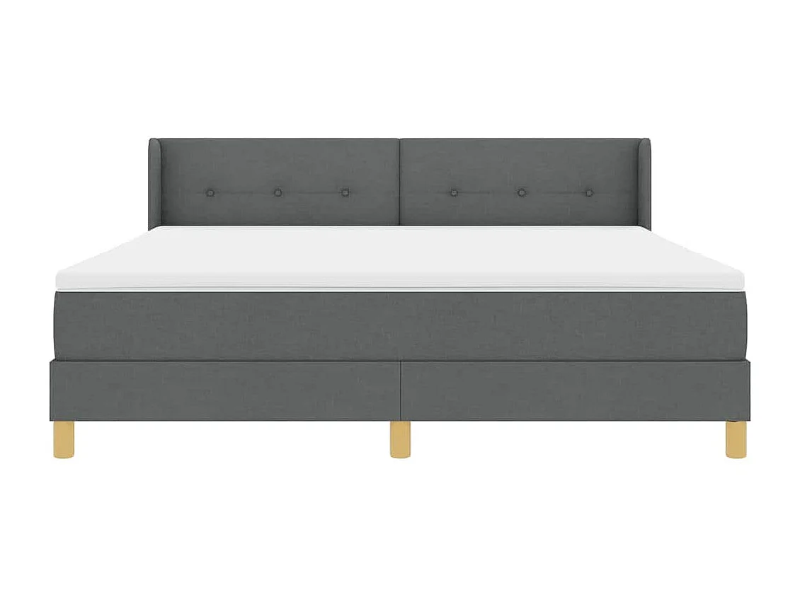 Cama con Somier con colchón Gris oscuro 180 x 200 cm tela