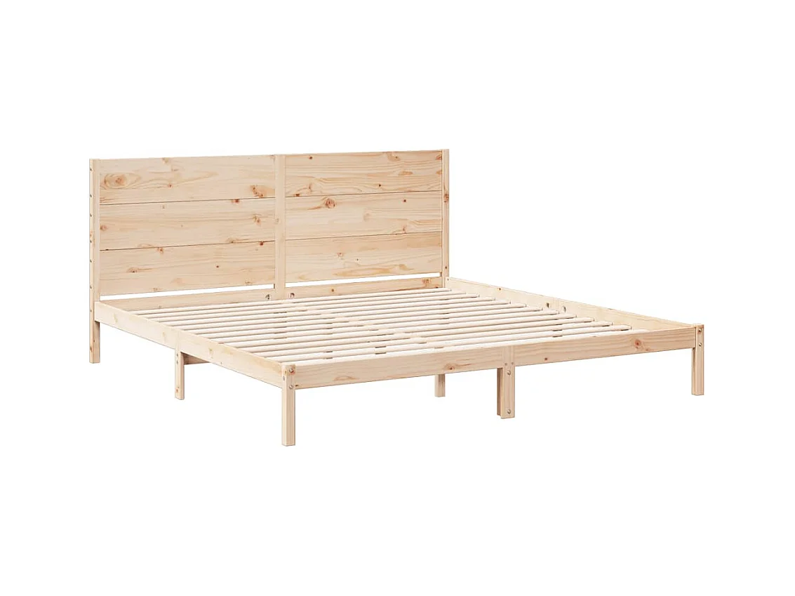 Cadre de lit extra long sans matelas 200x220 cm bois massif