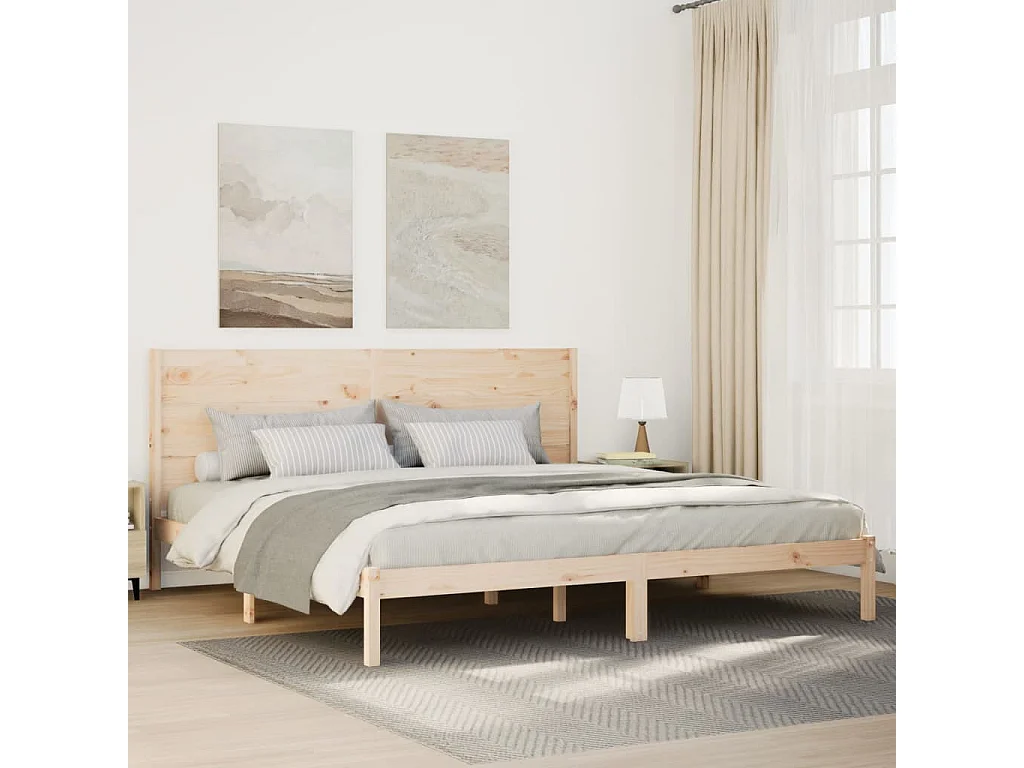 Bedframe extra lang zonder matras massief hout 200x220 cm