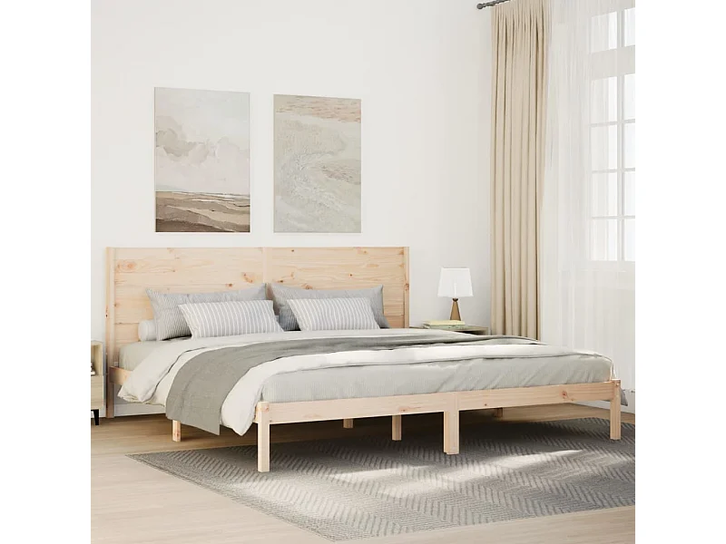 Cadre de lit extra long sans matelas 200x220 cm bois massif