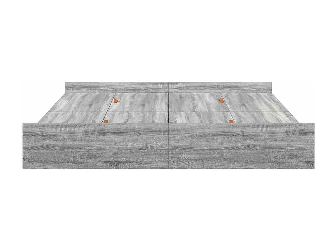 Cama con almacenamiento con cabecera Gris sonoma 180 x 200 cm