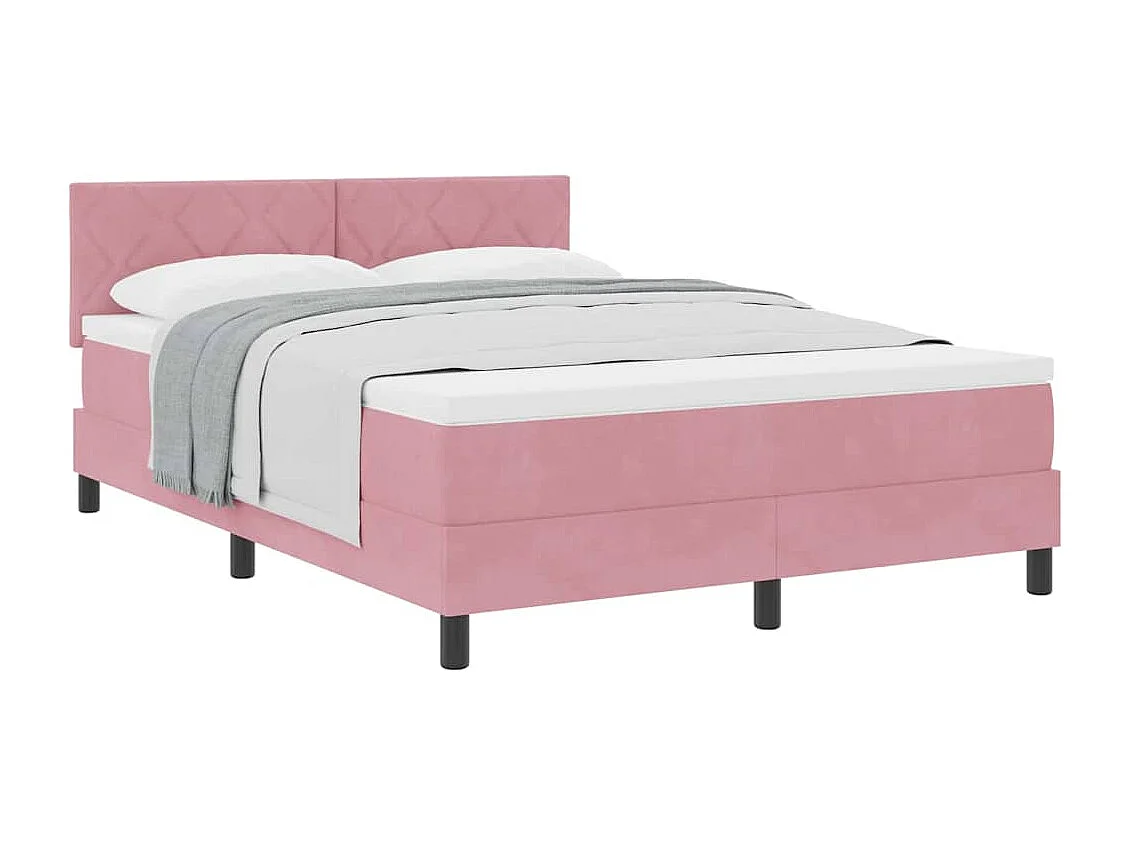 Cadre de lit avec matelas Rose 160 x 200 cm tissu