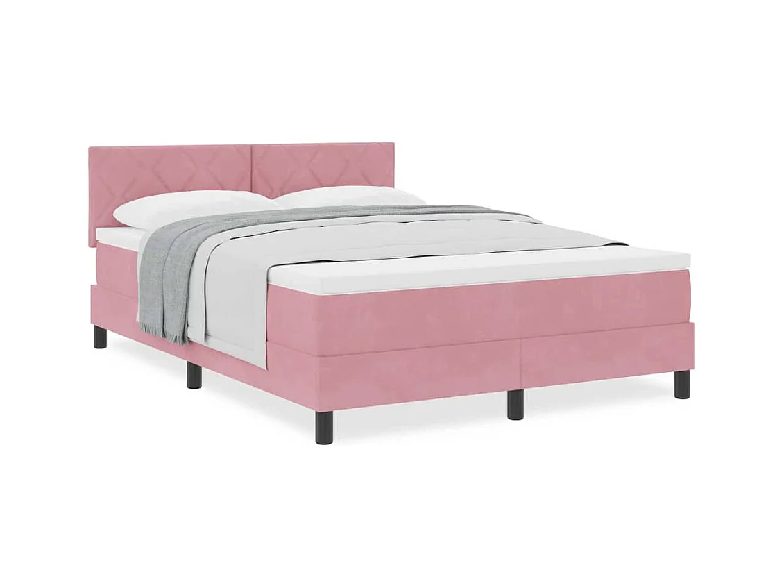 Cadre de lit avec matelas Rose 160 x 200 cm tissu