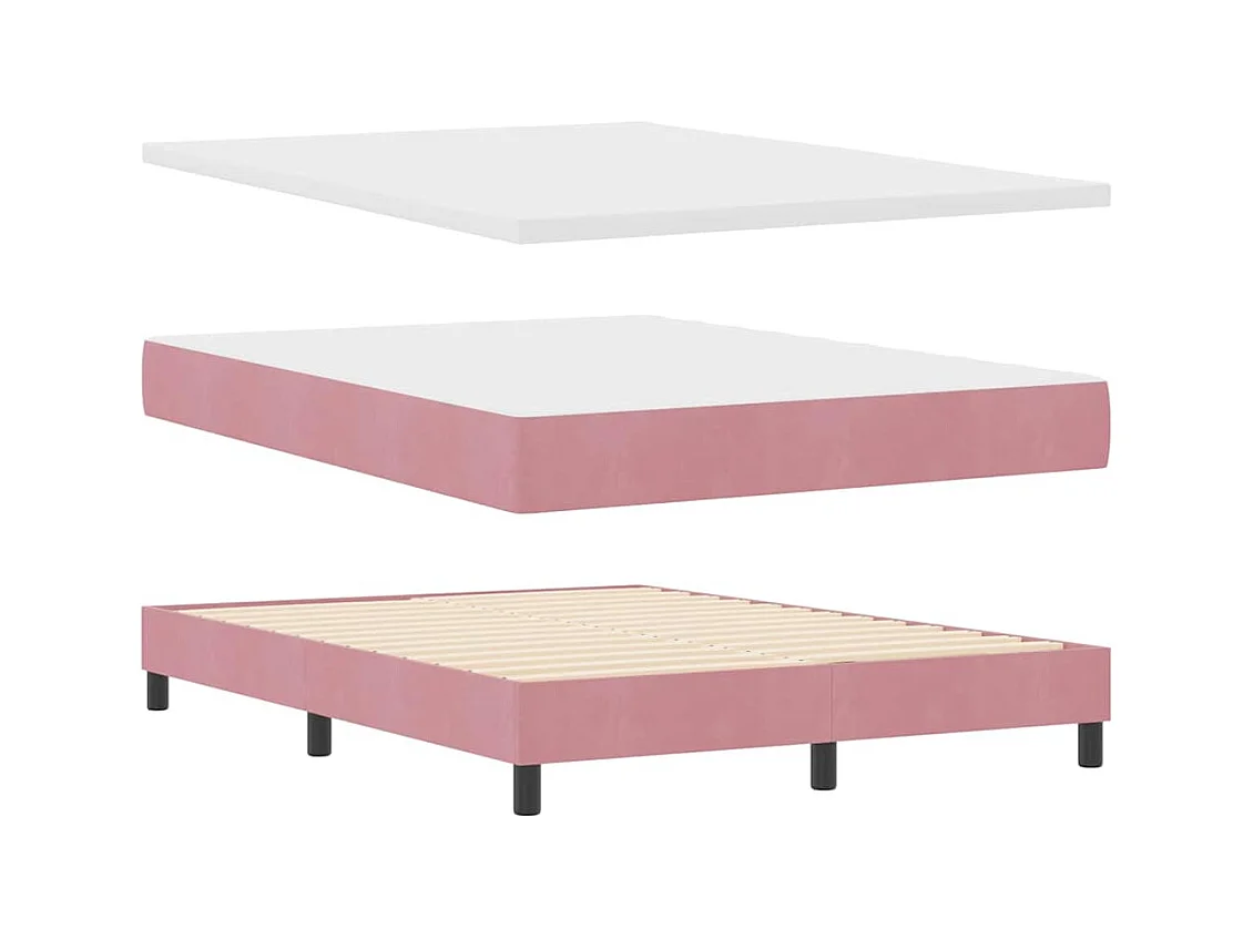 Cadre de lit avec matelas Rose 160 x 200 cm tissu