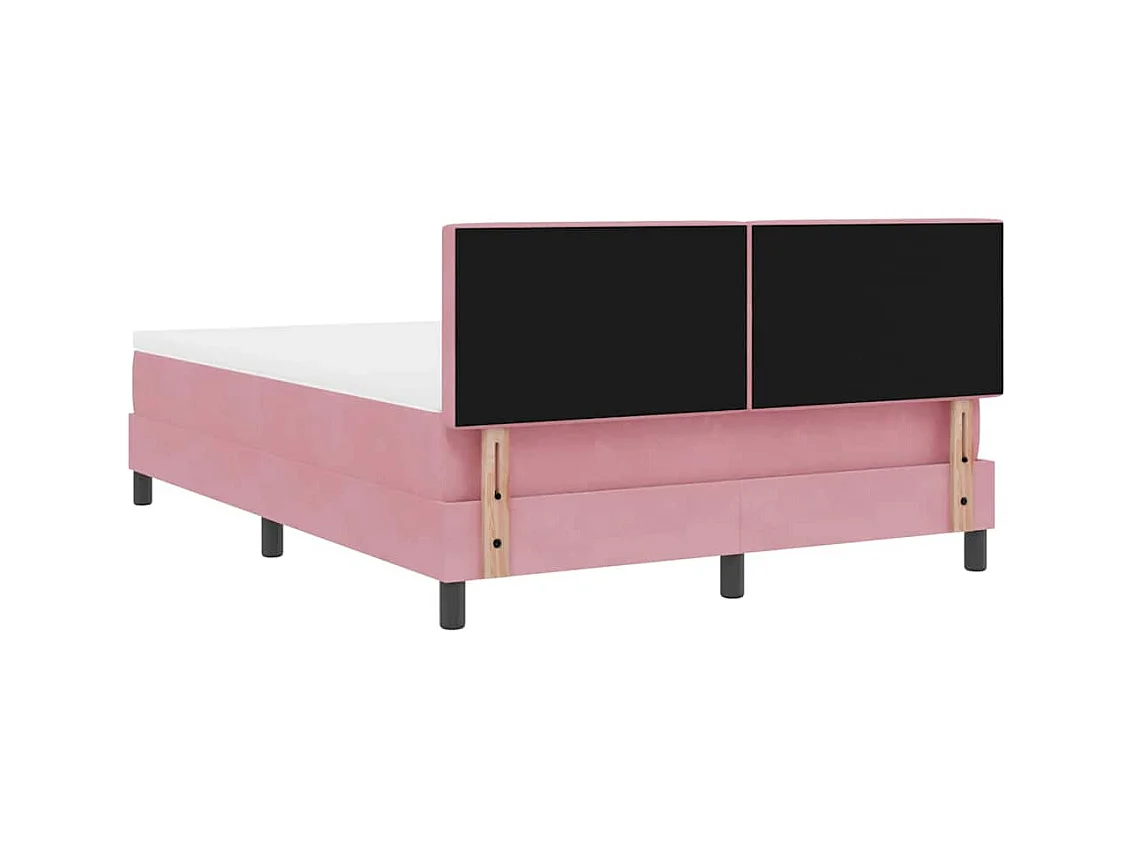 Cadre de lit avec matelas Rose 160 x 200 cm tissu
