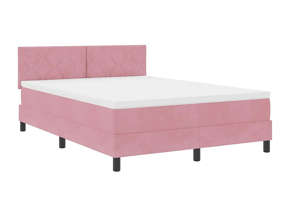 Cadre de lit avec matelas Rose 160 x 200 cm tissu