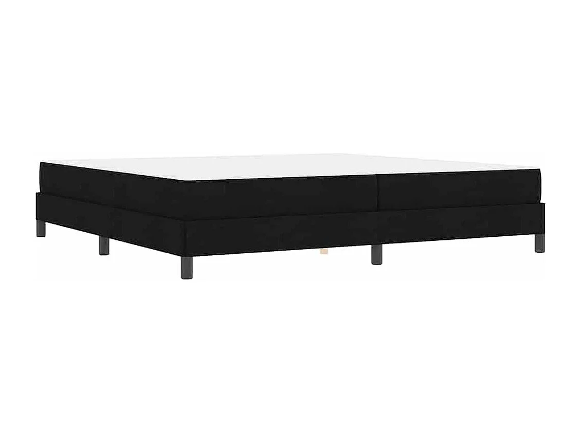 Cama tipo Box Spring con colchón Negro 200 x 200 cm tela