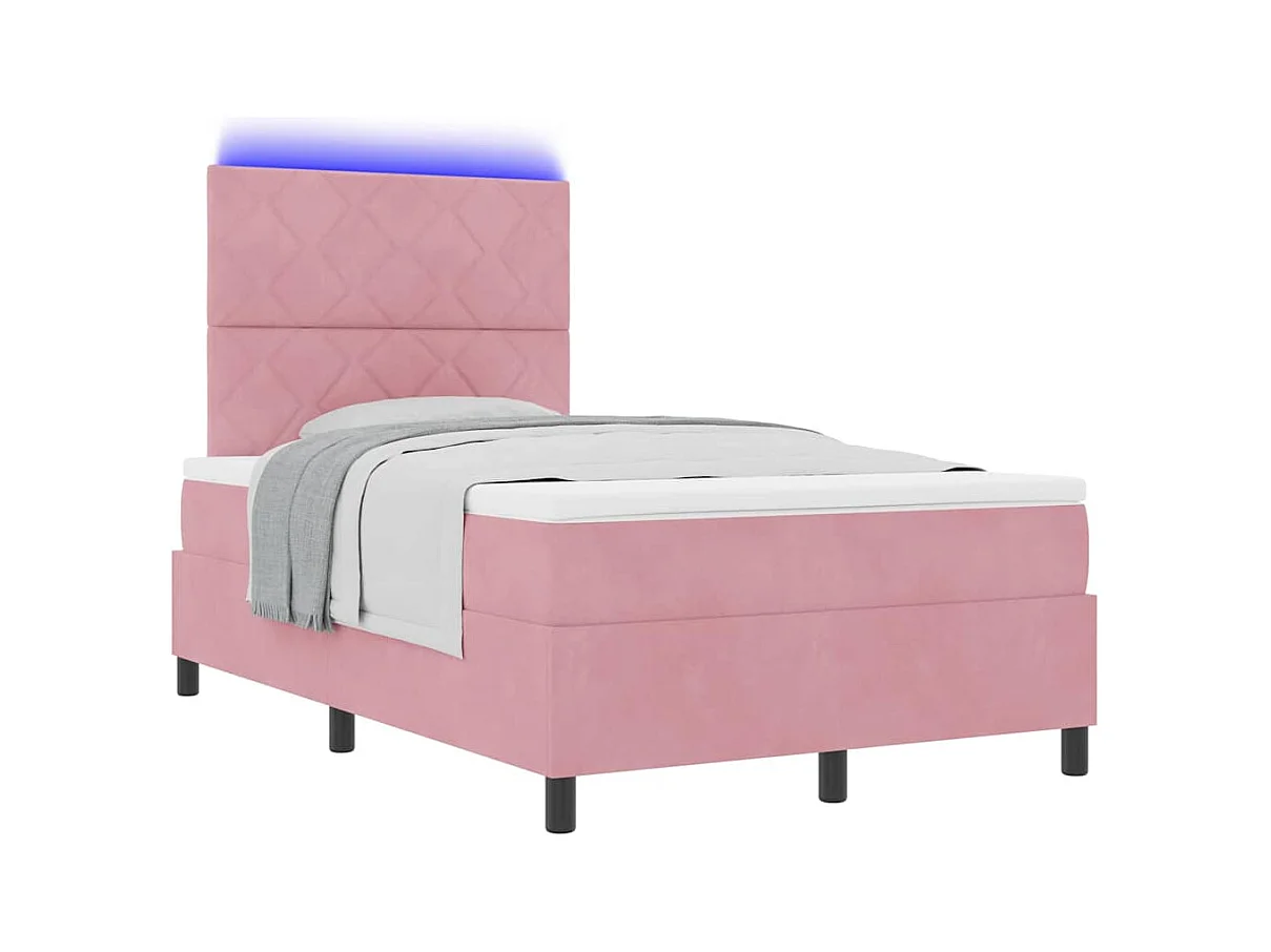 Cadre de lit avec matelas Rose 120 x 190 cm Velours