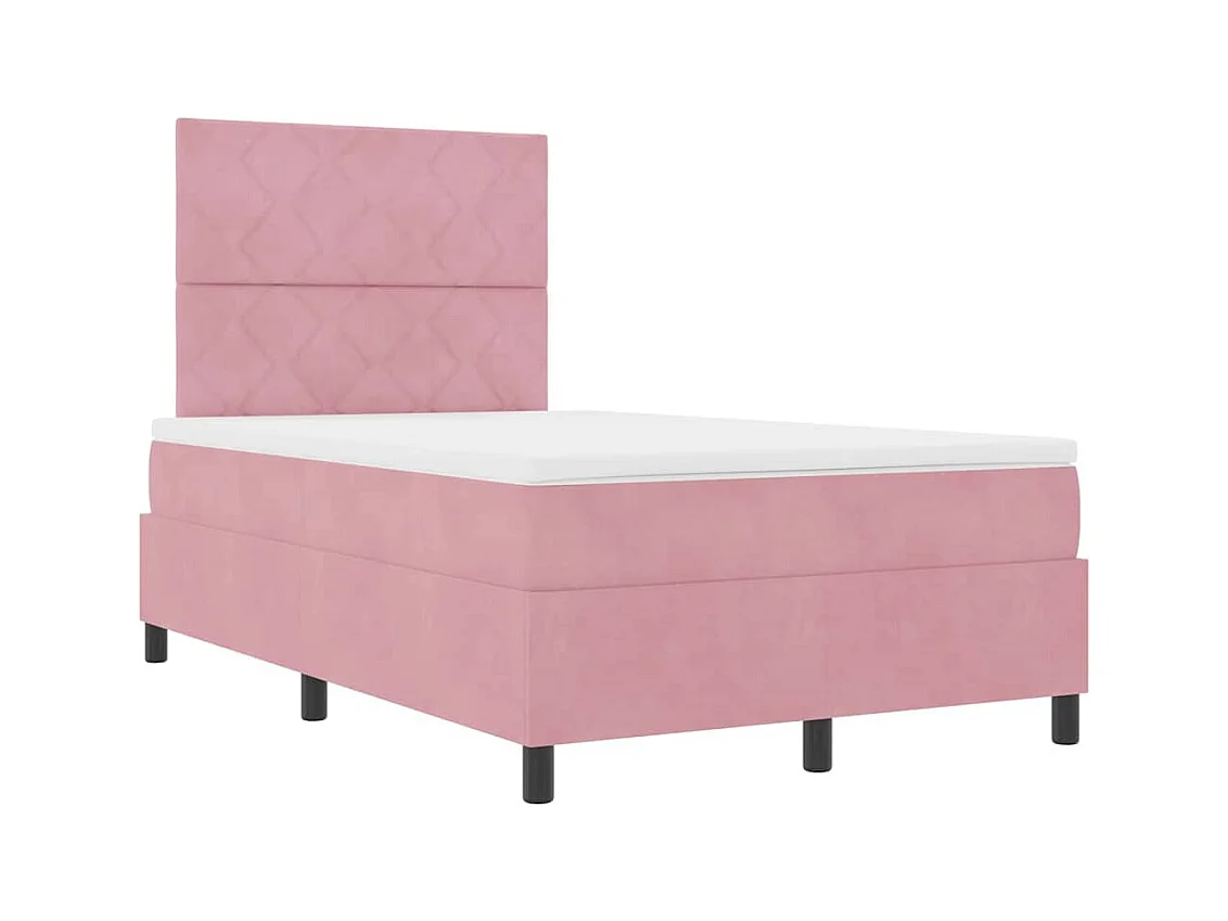 Cadre de lit avec matelas Rose 120 x 190 cm Velours