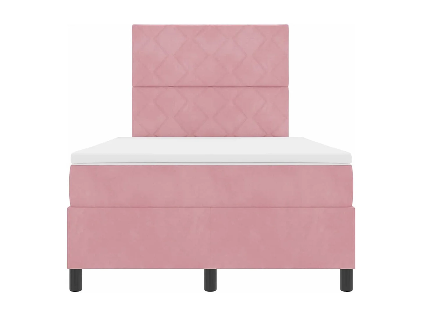 Cama tipo Box Spring con colchón Rosa 120 x 190 cm Terciopelo