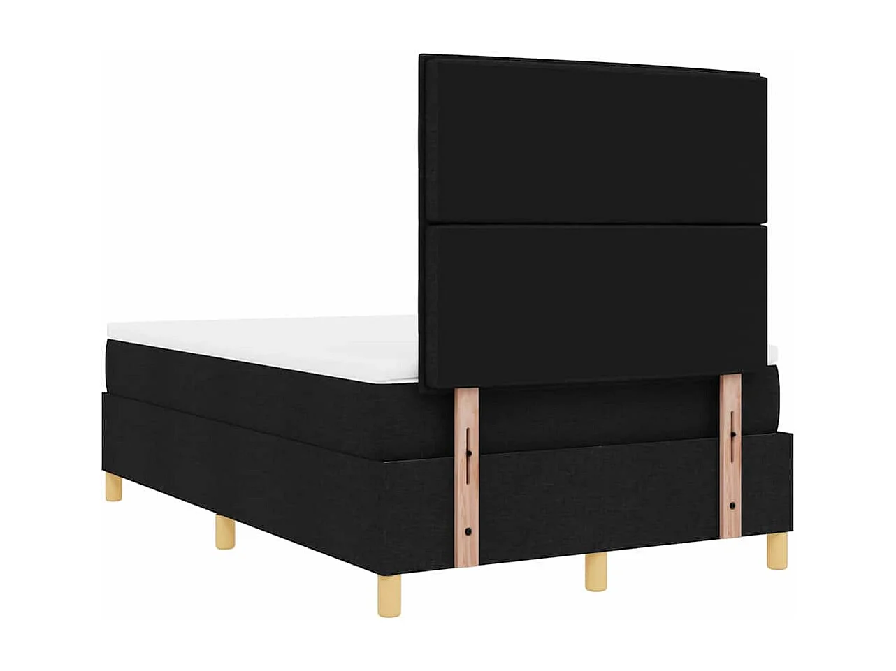 Cama Box com cabeceira Preto 120 x 200 cm tecido