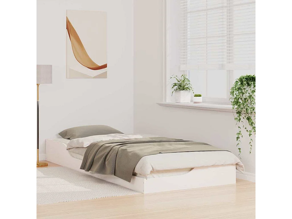 Bedframe Wit 100 x 220 cm Massief grenenhout