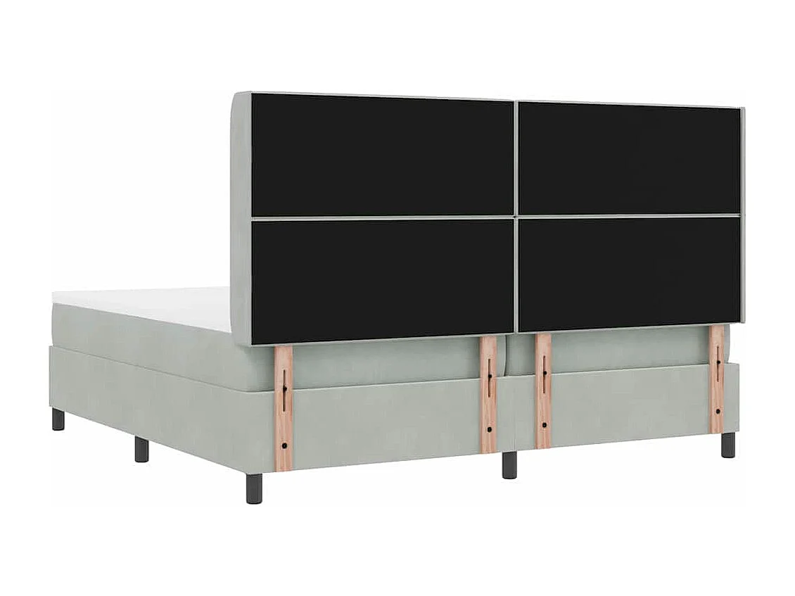 Cadre de lit avec tête de lit Gris clair 200 x 200 cm Velours