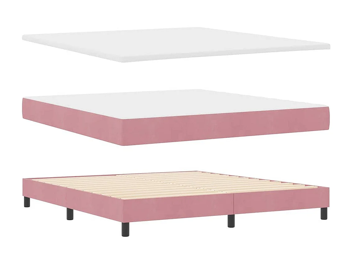 Cadre de lit avec matelas gris foncé 80x200 cm en velours