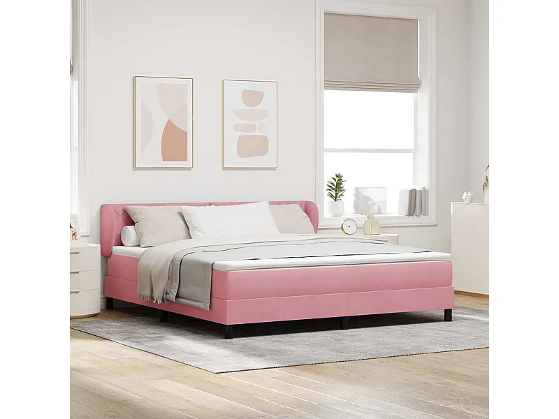 Cadre de lit avec matelas gris foncé 80x200 cm en velours