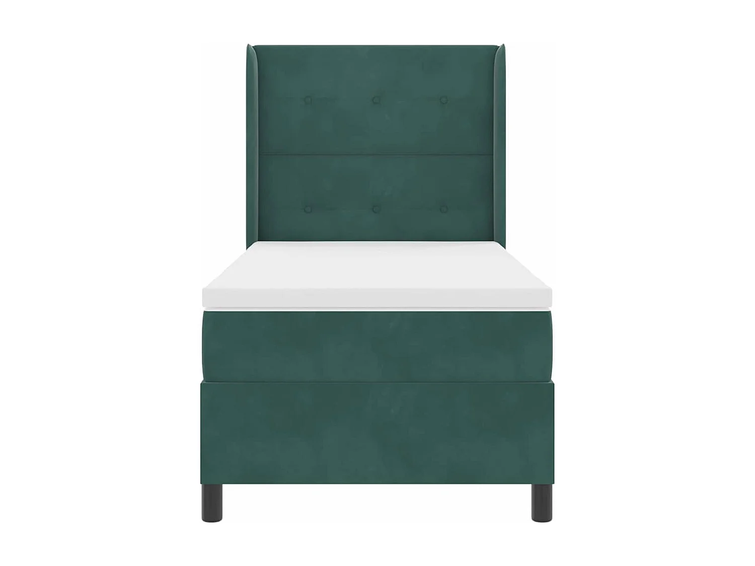 Cadre de lit avec Matelas LED Vert foncé 90 x 190 cm Velours