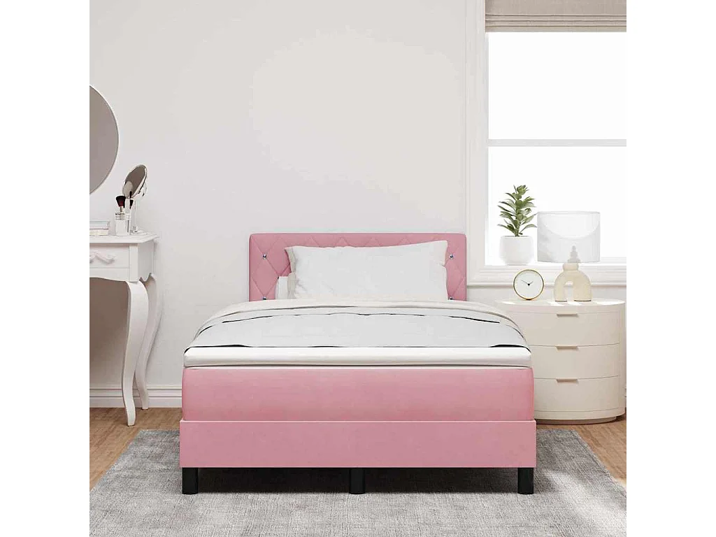 Boxspring bed met matras Roze 120 x 200 cm Fluweel