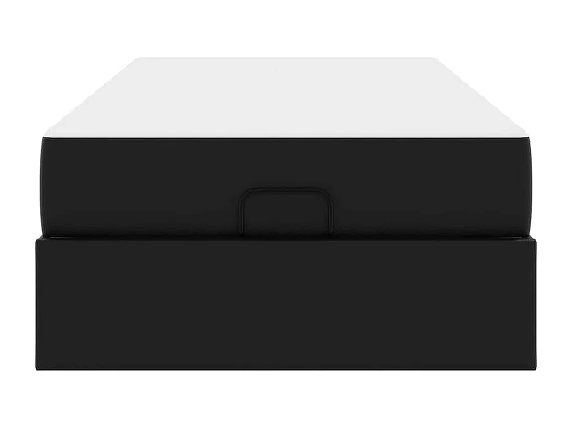 Cadre de lit avec matelas Noir 100 x 200 cm Faux cuir