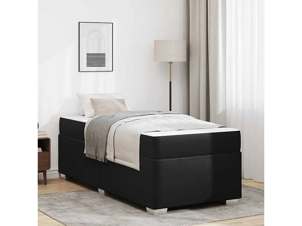 Cadre de lit Noir 90 x 190 cm Faux cuir