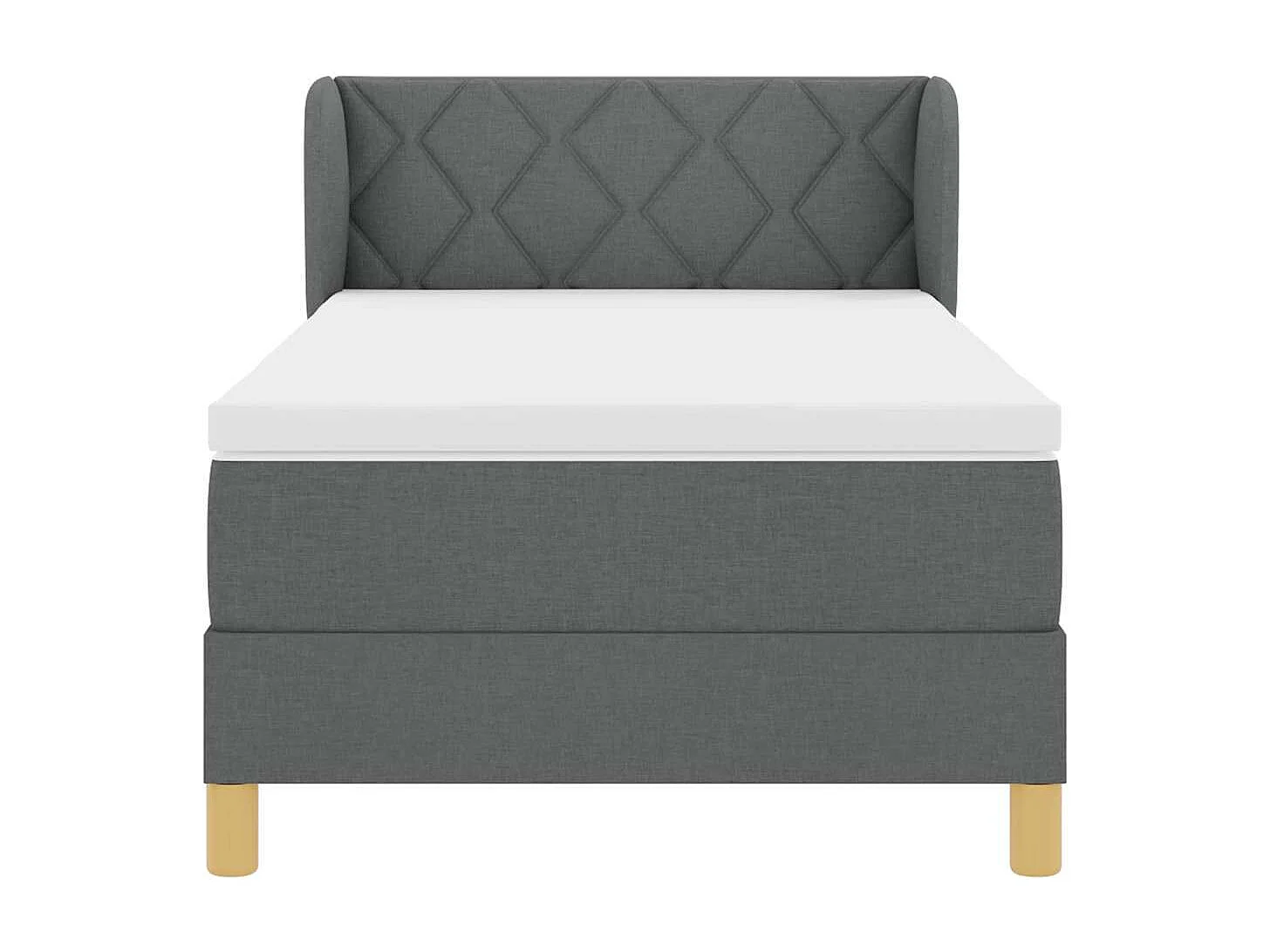 Cama Box com Colchão Creme 90x200 cm Fabrico Cinzento escuro