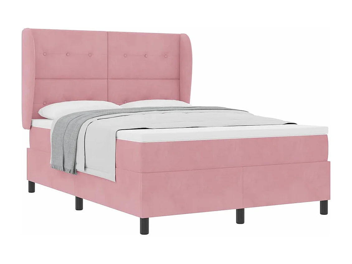 Cadre de lit avec matelas Rose 160 x 200 cm Velours