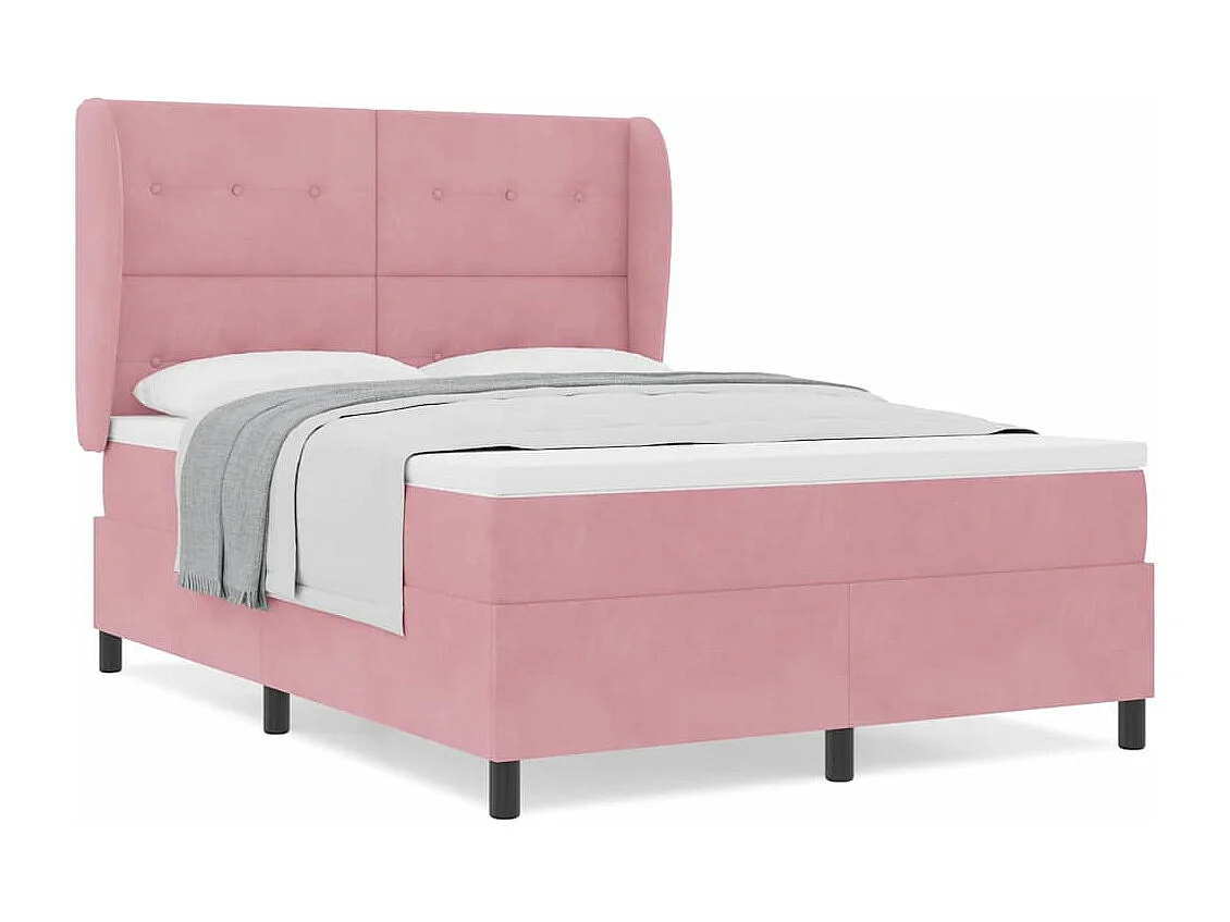 Cadre de lit avec matelas Rose 160 x 200 cm Velours