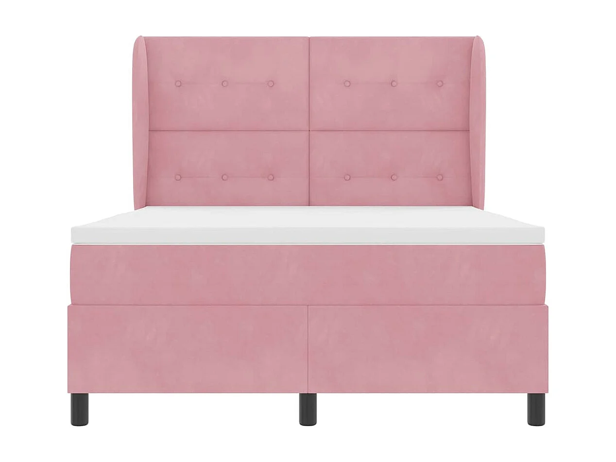 Cadre de lit avec matelas Rose 160 x 200 cm Velours