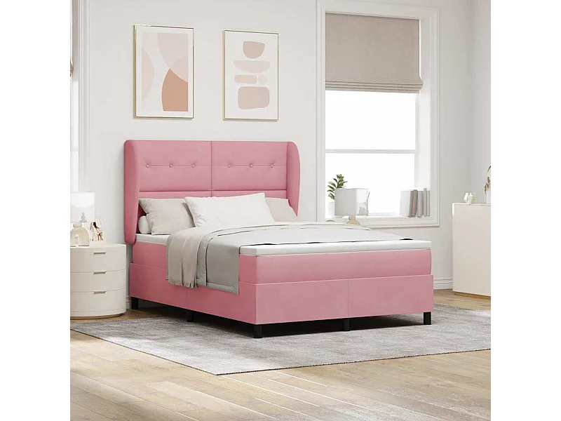 Cadre de lit avec matelas Rose 160 x 200 cm Velours
