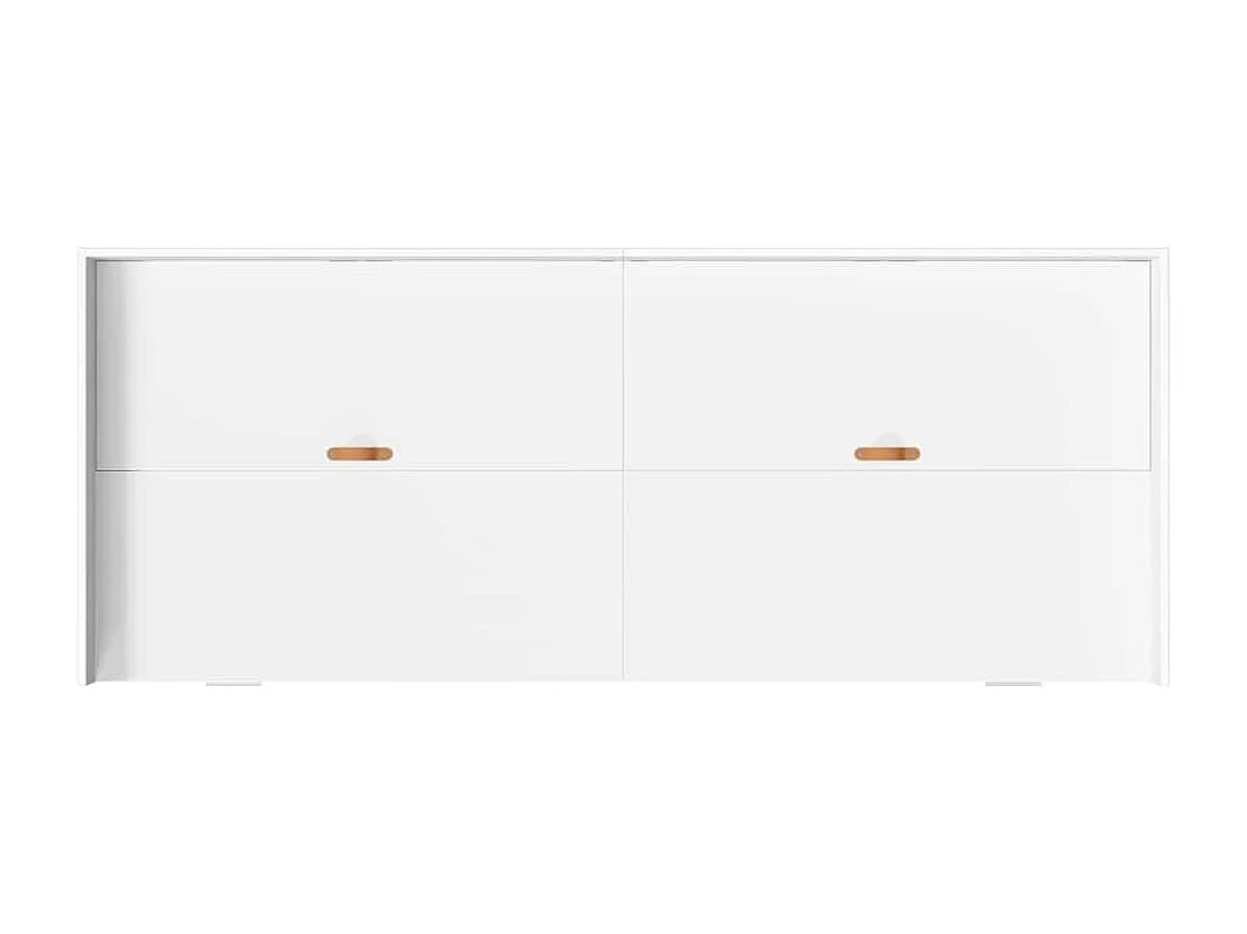 Estrado de cama com arrumação Branco 80 x 200 cm Madeira processada