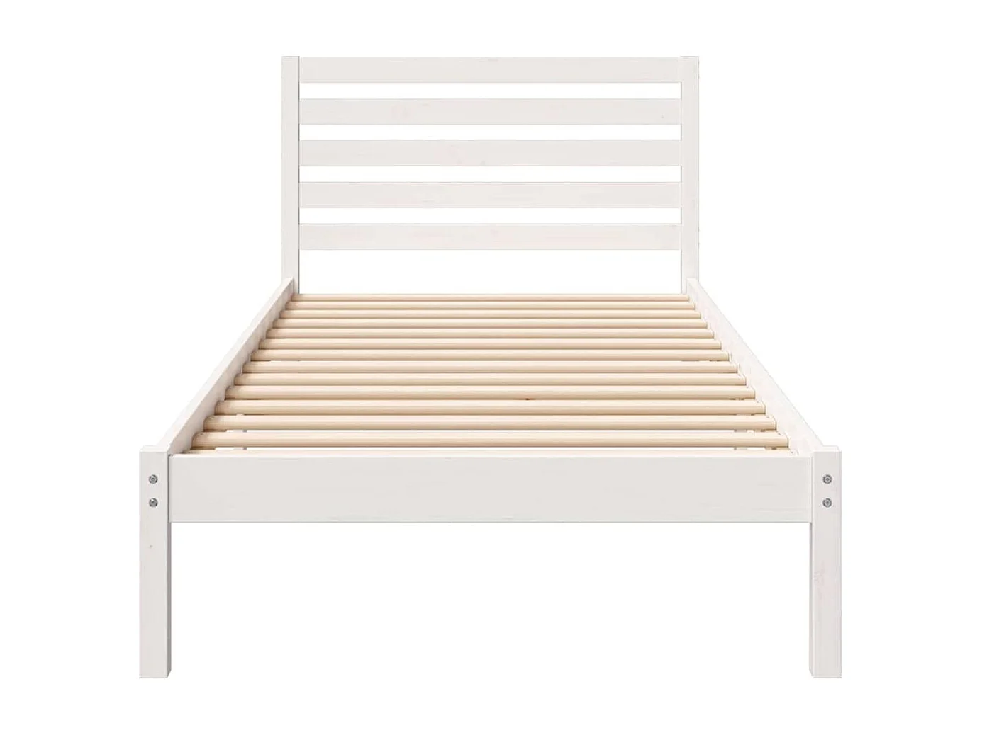 Estrutura da Cama Branco 100 x 210 cm Madeira de pinho maciça