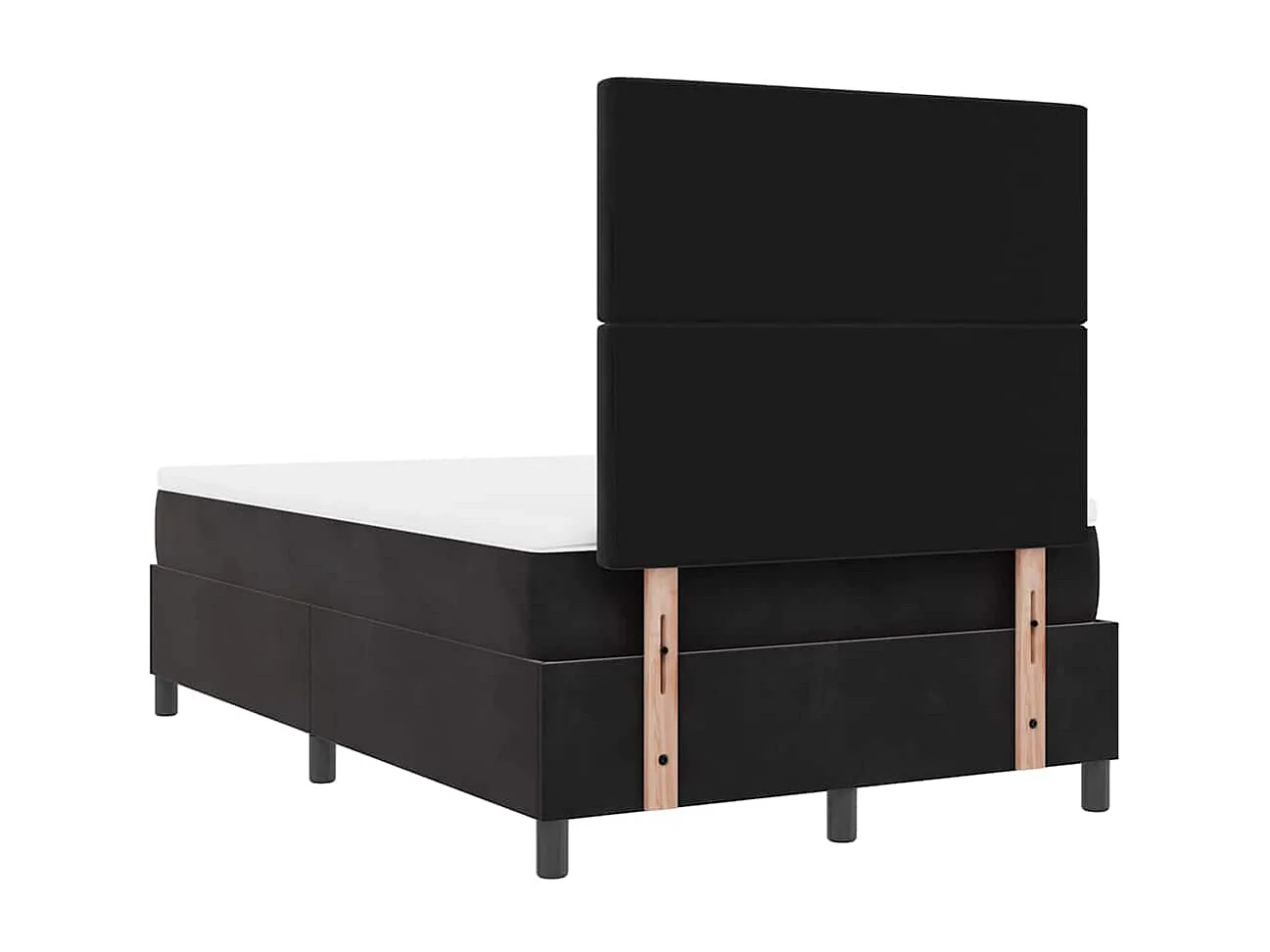 Cama tipo Box Spring con colchón Negro 120 x 200 cm Terciopelo